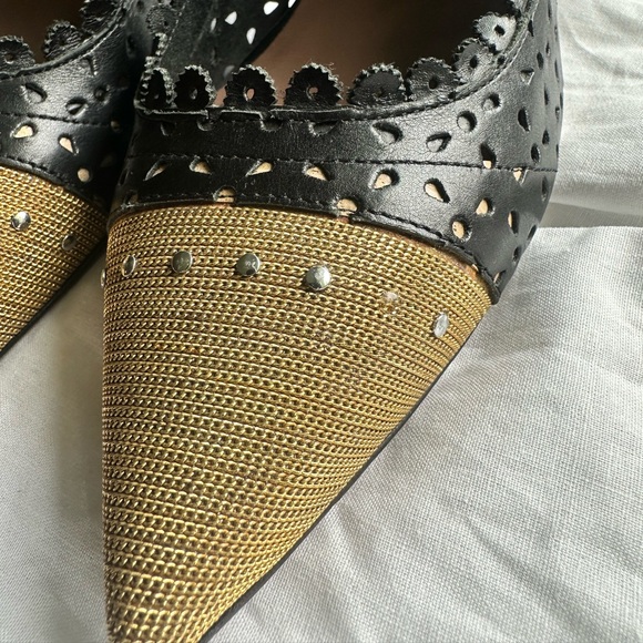 Tabitha Simmons Gold Tipped Toe Pumps - Picture 4 of 7